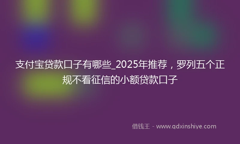 支付宝贷款口子有哪些_2025年推荐，罗列五个正规不看征信的小额贷款口子