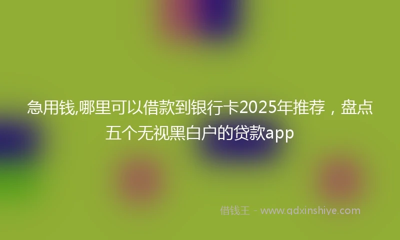 急用钱,哪里可以借款到银行卡2025年推荐，盘点五个无视黑白户的贷款app