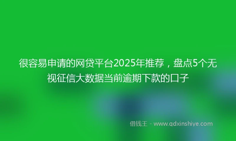 很容易申请的网贷平台2025年推荐，盘点5个无视征信大数据当前逾期下款的口子