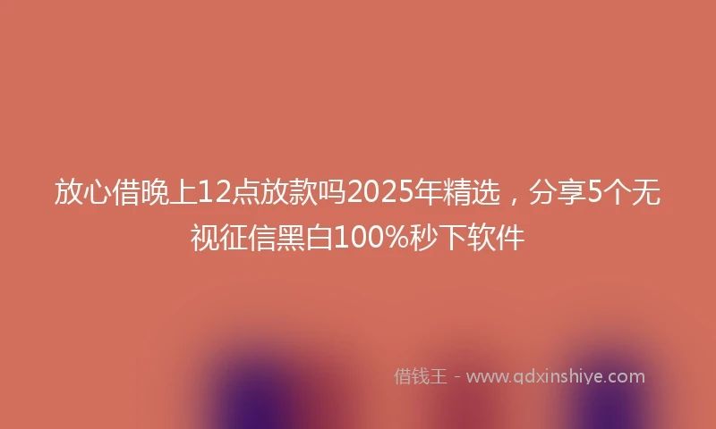 放心借晚上12点放款吗2025年精选，分享5个无视征信黑白100%秒下软件