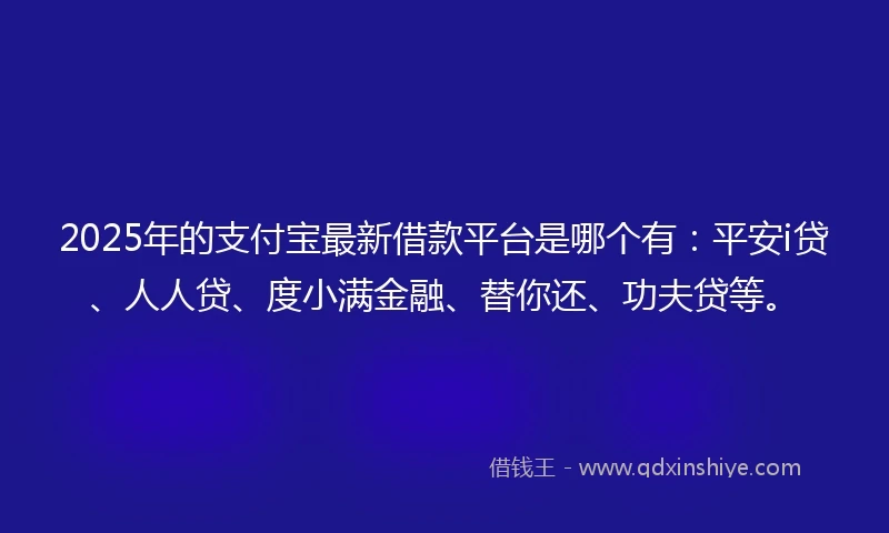 2025年的支付宝最新借款平台是哪个有：平安i贷、人人贷、度小满金融、替你还、功夫贷等。