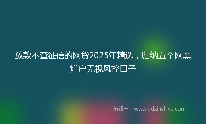 放款不查征信的网贷2025年精选，归纳五个网黑烂户无视风控口子