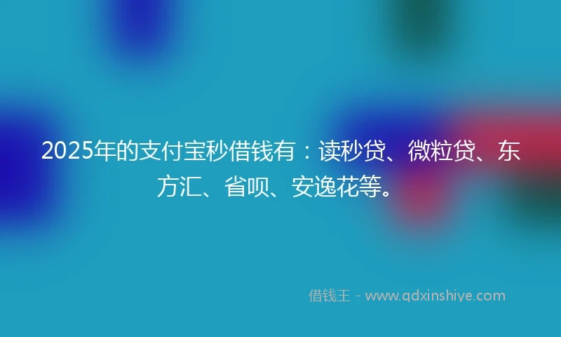 2025年的支付宝秒借钱有：读秒贷、微粒贷、东方汇、省呗、安逸花等。