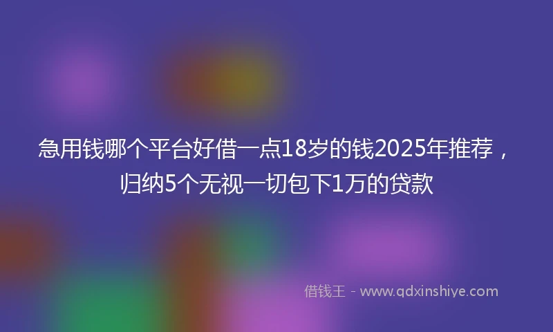 急用钱哪个平台好借一点18岁的钱2025年推荐，归纳5个无视一切包下1万的贷款