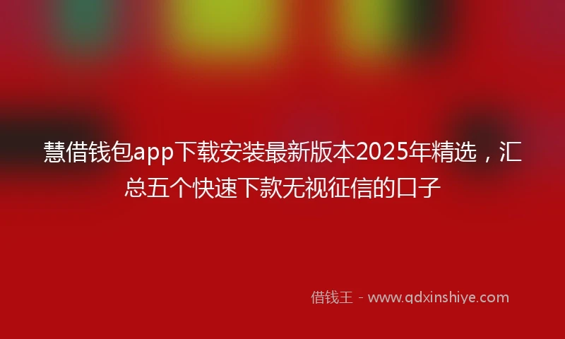 慧借钱包app下载安装最新版本2025年精选，汇总五个快速下款无视征信的口子