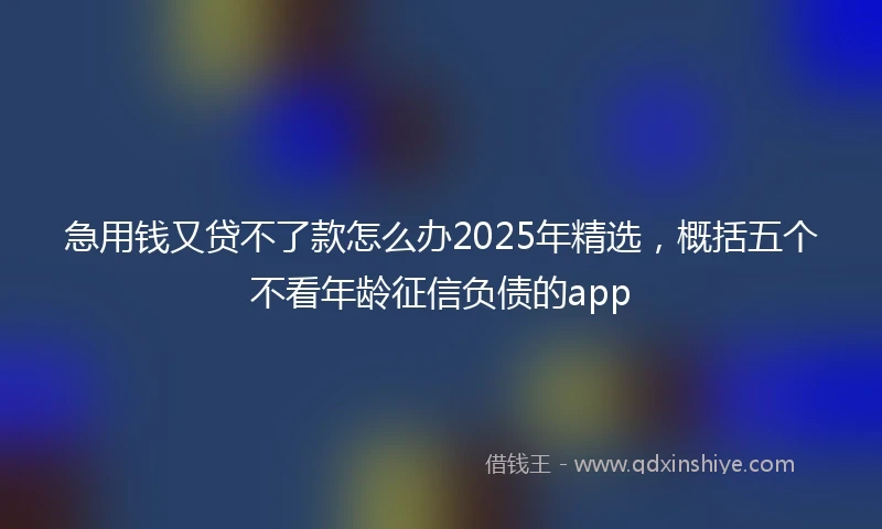 急用钱又贷不了款怎么办2025年精选，概括五个不看年龄征信负债的app