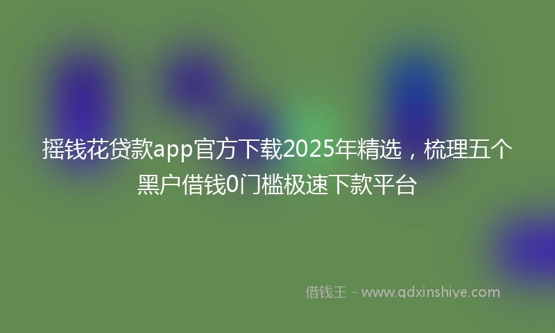 摇钱花贷款app官方下载2025年精选，梳理五个黑户借钱0门槛极速下款平台