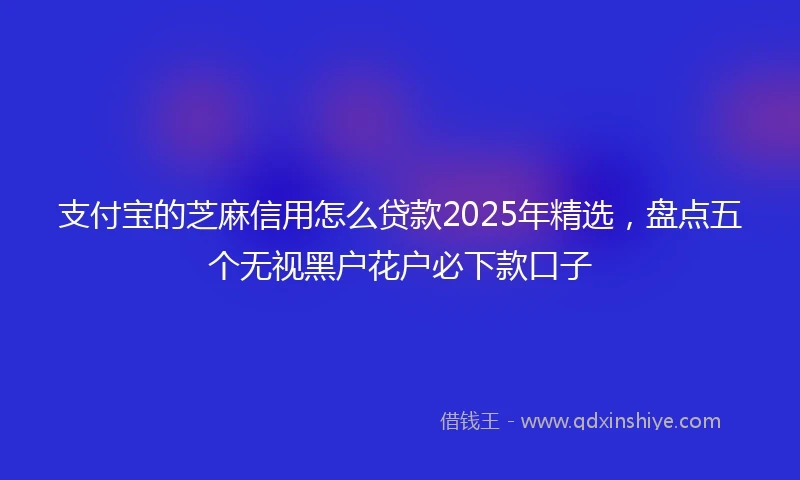 支付宝的芝麻信用怎么贷款2025年精选，盘点五个无视黑户花户必下款口子