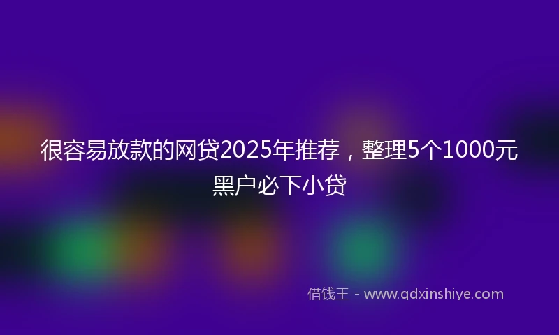 很容易放款的网贷2025年推荐,整理5个1000元黑户必下小贷