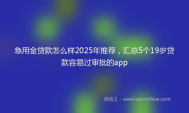 急用金贷款怎么样2025年推荐，汇总5个19岁贷款容易过审批的app