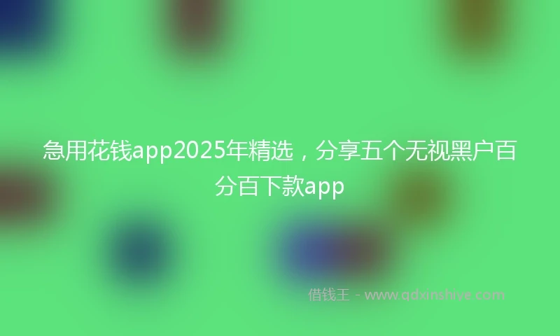 急用花钱app2025年精选，分享五个无视黑户百分百下款app