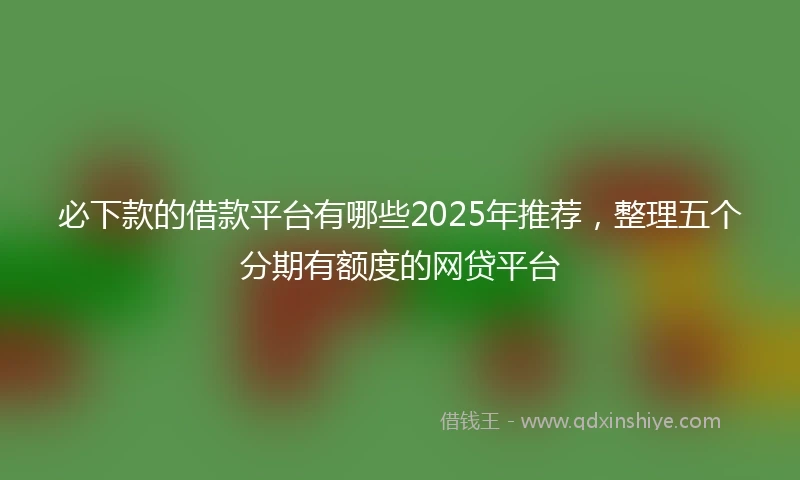 必下款的借款平台有哪些2025年推荐，整理五个分期有额度的网贷平台