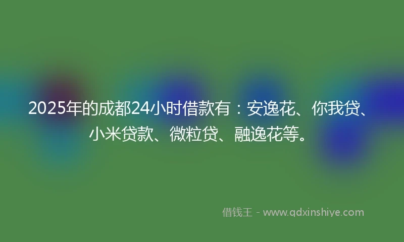 2025年的成都24小时借款有：安逸花、你我贷、小米贷款、微粒贷、融逸花等。