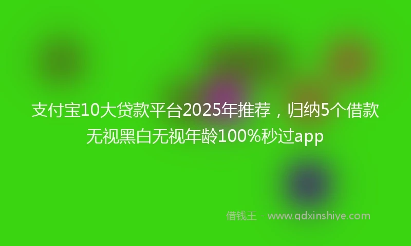 支付宝10大贷款平台2025年推荐，归纳5个借款无视黑白无视年龄100%秒过app