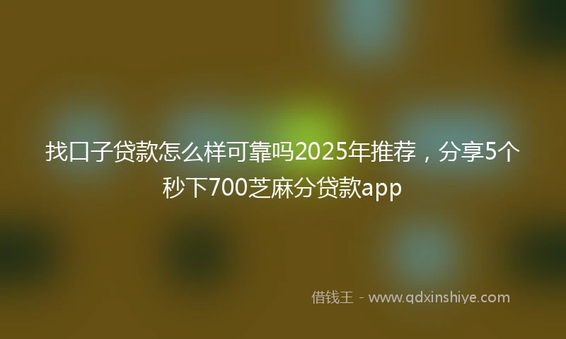 找口子贷款怎么样可靠吗2025年推荐，分享5个秒下700芝麻分贷款app