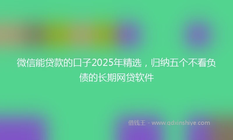 微信能贷款的口子2025年精选，归纳五个不看负债的长期网贷软件