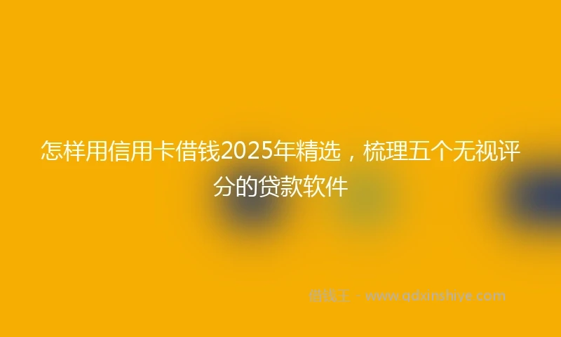 怎样用信用卡借钱2025年精选，梳理五个无视评分的贷款软件