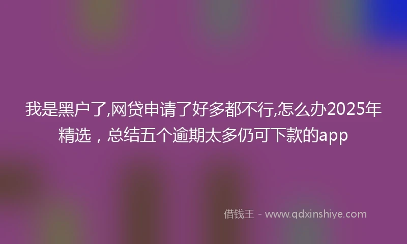 我是黑户了,网贷申请了好多都不行,怎么办2025年精选，总结五个逾期太多仍可下款的app