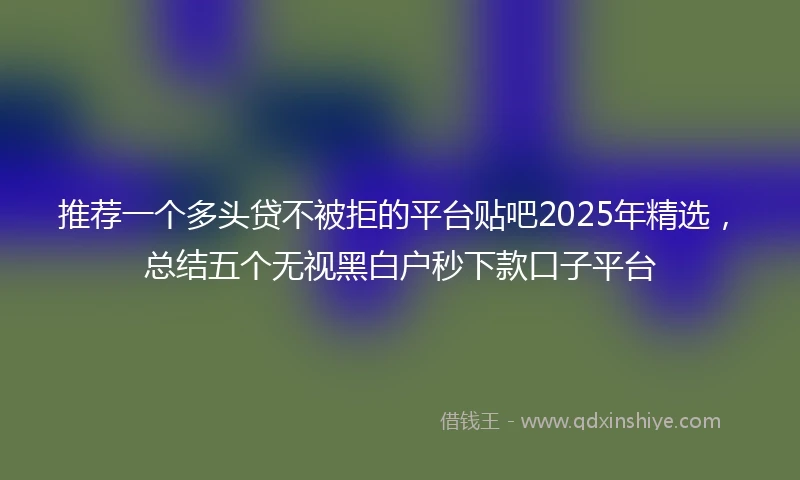 推荐一个多头贷不被拒的平台贴吧2025年精选，总结五个无视黑白户秒下款口子平台