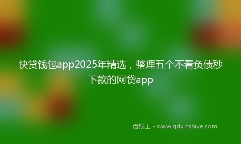 快贷钱包app2025年精选，整理五个不看负债秒下款的网贷app