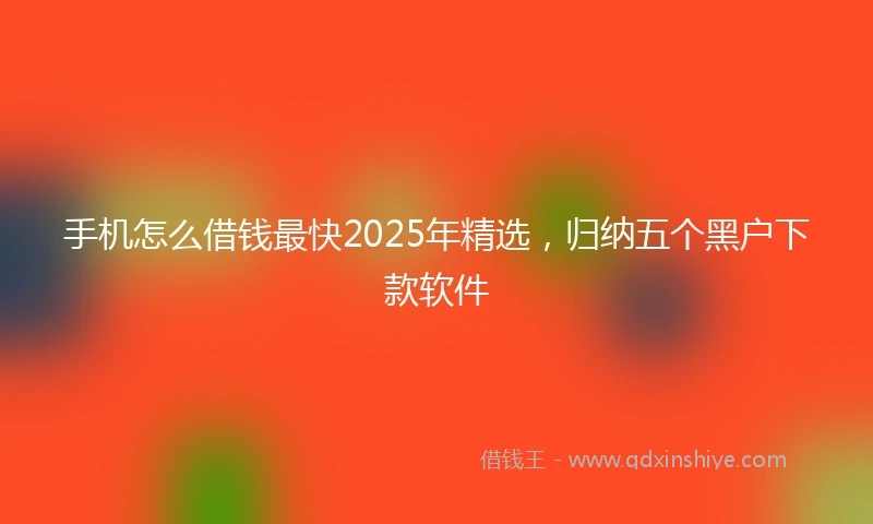 手机怎么借钱最快2025年精选，归纳五个黑户下款软件