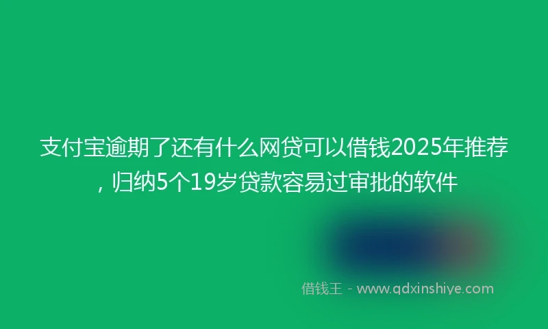 支付宝逾期了还有什么网贷可以借钱2025年推荐，归纳5个19岁贷款容易过审批的软件