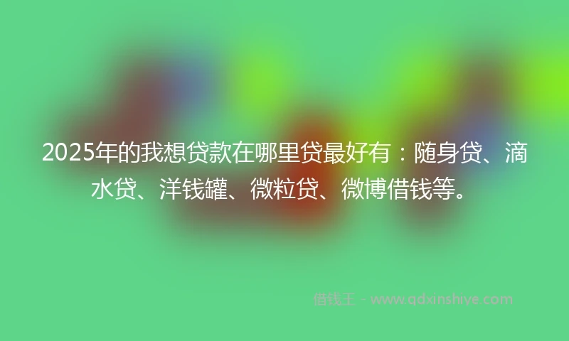 2025年的我想贷款在哪里贷最好有：随身贷、滴水贷、洋钱罐、微粒贷、微博借钱等。