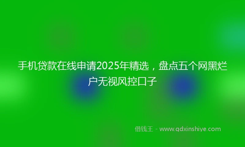手机贷款在线申请2025年精选，盘点五个网黑烂户无视风控口子