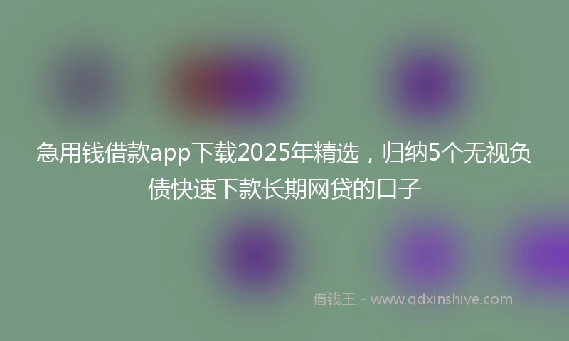 急用钱借款app下载2025年精选，归纳5个无视负债快速下款长期网贷的口子