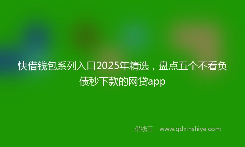 快借钱包系列入口2025年精选，盘点五个不看负债秒下款的网贷app