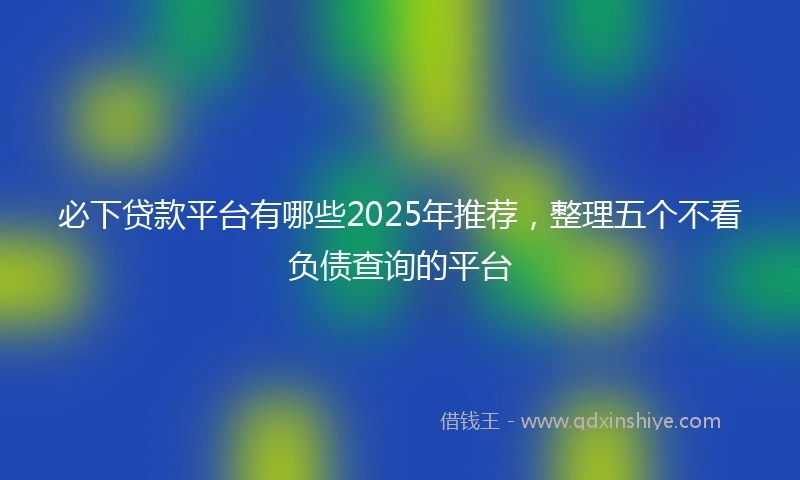 必下贷款平台有哪些2025年推荐，整理五个不看负债查询的平台