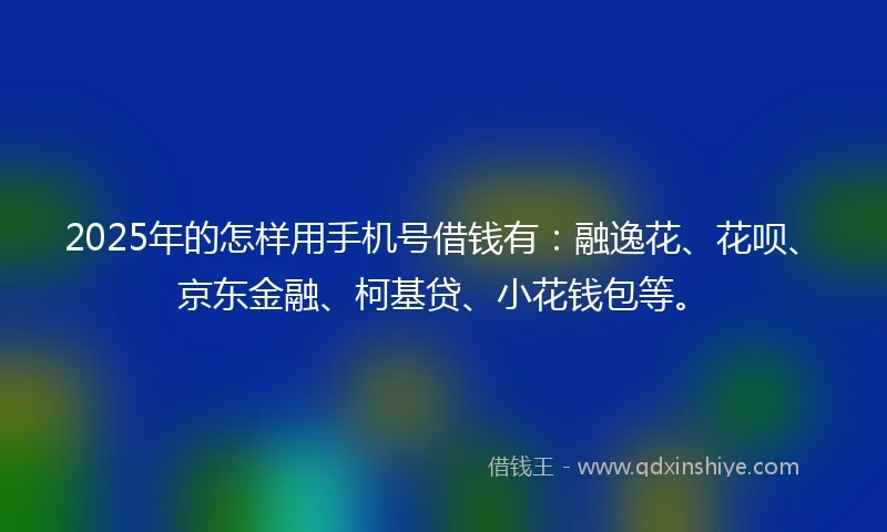 2025年的怎样用手机号借钱有：融逸花、花呗、京东金融、柯基贷、小花钱包等。