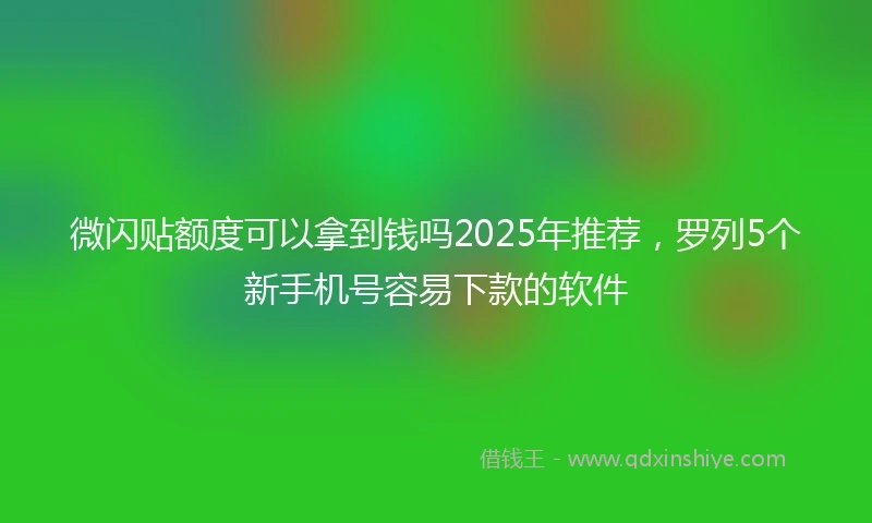 微闪贴额度可以拿到钱吗2025年推荐，罗列5个新手机号容易下款的软件