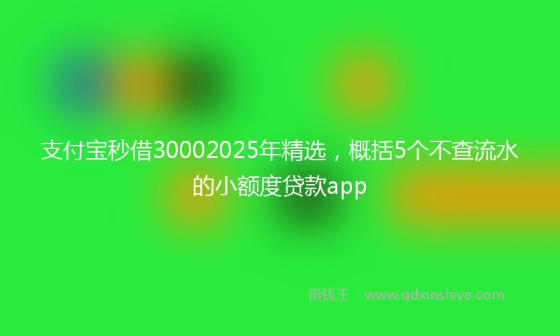 支付宝秒借30002025年精选，概括5个不查流水的小额度贷款app