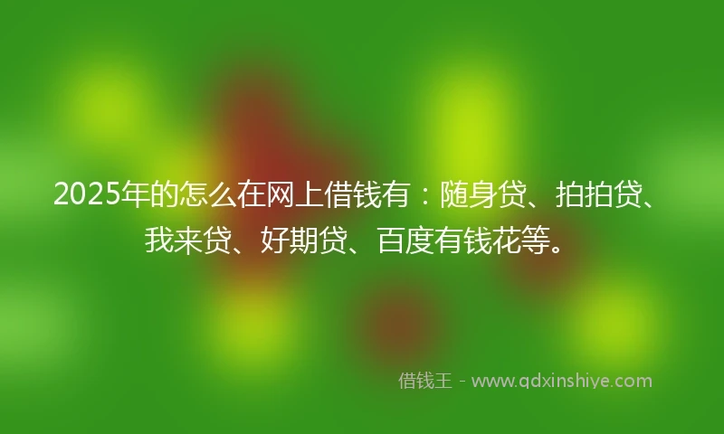 2025年的怎么在网上借钱有：随身贷、拍拍贷、我来贷、好期贷、百度有钱花等。