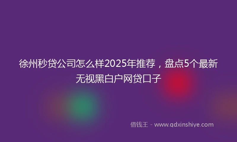 徐州秒贷公司怎么样2025年推荐，盘点5个最新无视黑白户网贷口子