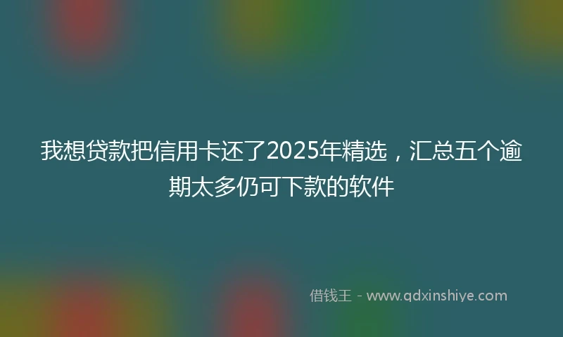 我想贷款把信用卡还了2025年精选，汇总五个逾期太多仍可下款的软件