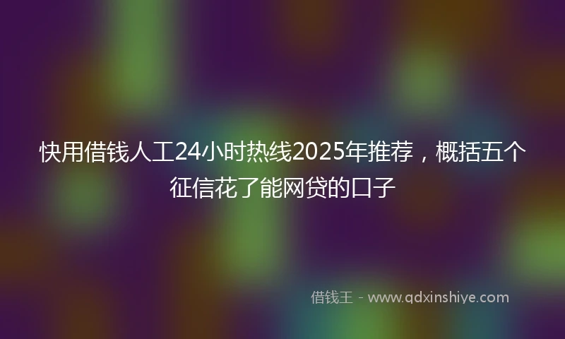 快用借钱人工24小时热线2025年推荐，概括五个征信花了能网贷的口子