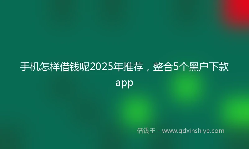 手机怎样借钱呢2025年推荐，整合5个黑户下款app