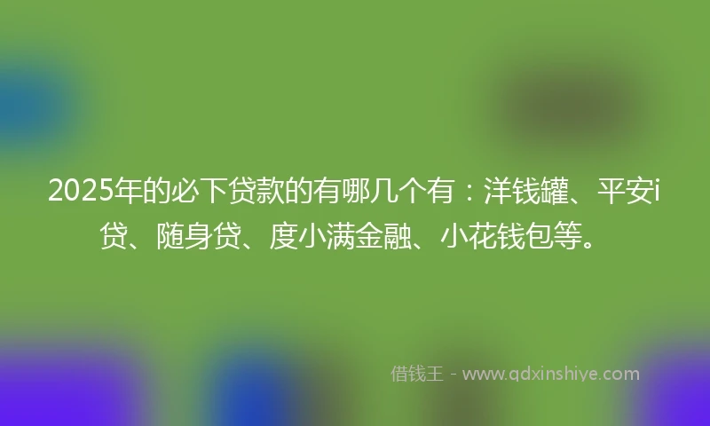2025年的必下贷款的有哪几个有：洋钱罐、平安i贷、随身贷、度小满金融、小花钱包等。