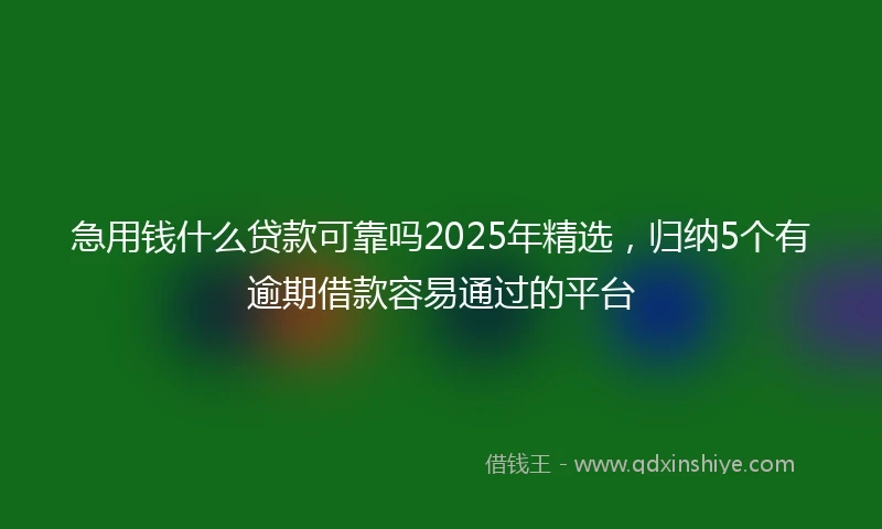 急用钱什么贷款可靠吗2025年精选，归纳5个有逾期借款容易通过的平台