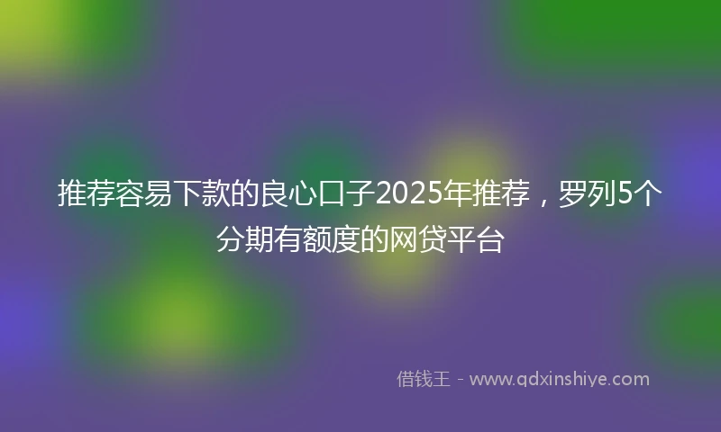 推荐容易下款的良心口子2025年推荐，罗列5个分期有额度的网贷平台