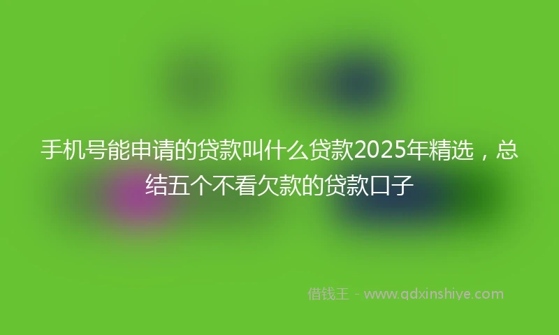 手机号能申请的贷款叫什么贷款2025年精选，总结五个不看欠款的贷款口子