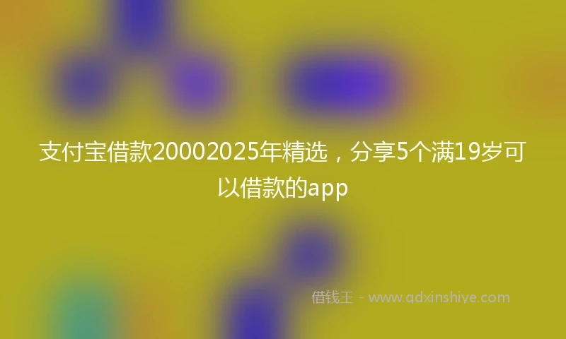 支付宝借款20002025年精选，分享5个满19岁可以借款的app