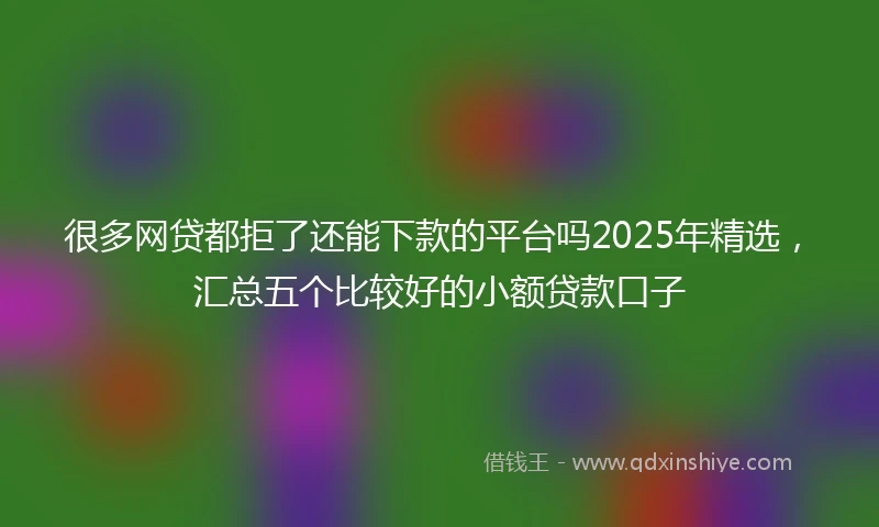 很多网贷都拒了还能下款的平台吗2025年精选,汇总五个比较好的小额贷款口子