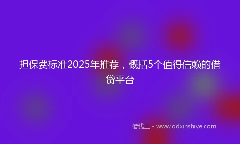担保费标准2025年推荐，概括5个值得信赖的借贷平台
