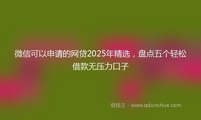 微信可以申请的网贷2025年精选，盘点五个轻松借款无压力口子