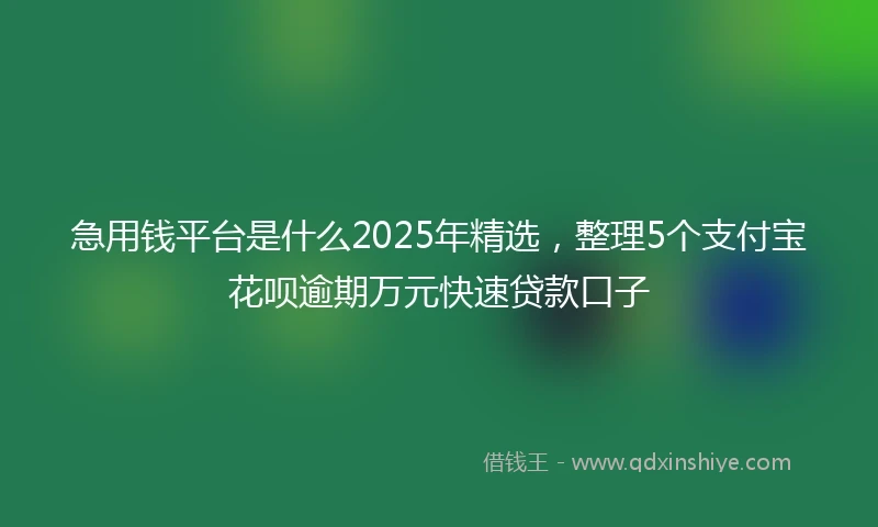 急用钱平台是什么2025年精选，整理5个支付宝花呗逾期万元快速贷款口子
