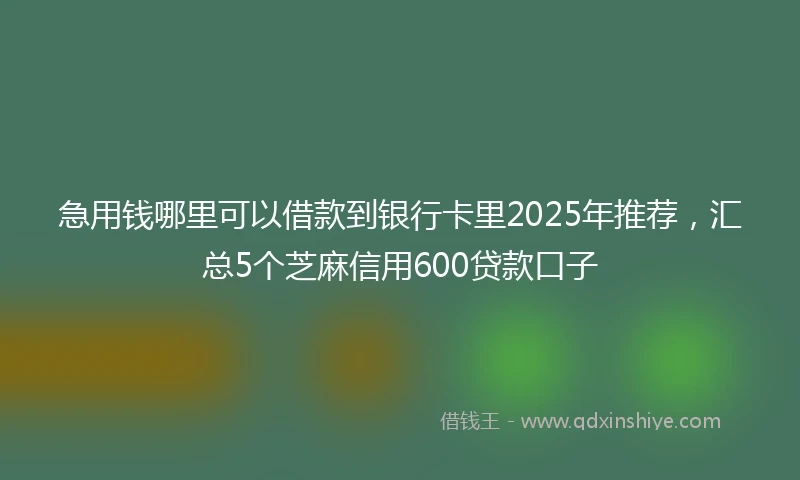 急用钱哪里可以借款到银行卡里2025年推荐，汇总5个芝麻信用600贷款口子