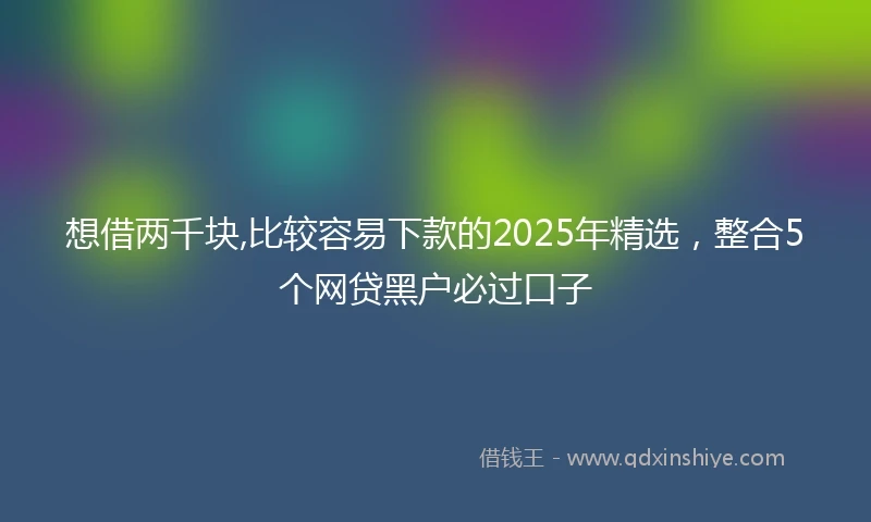 想借两千块,比较容易下款的2025年精选，整合5个网贷黑户必过口子